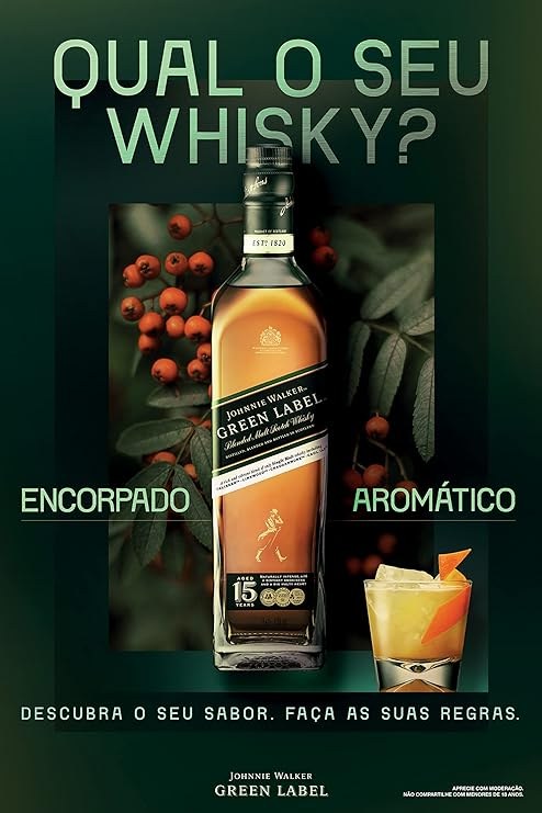 Whisky Johnnie Walker Green Label 15 Anos 750ml