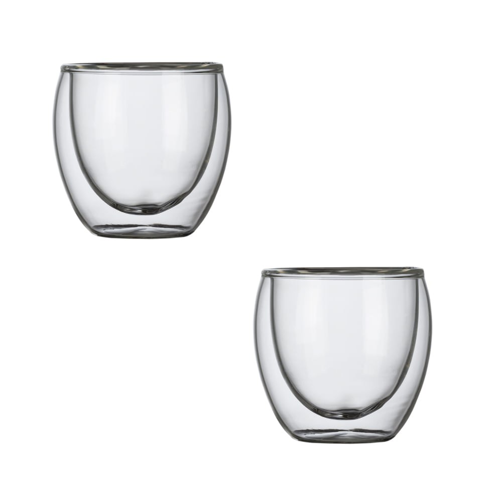 Hot Cold Copo Vidro Conj 2 Peças Kenya Transparente 250Ml