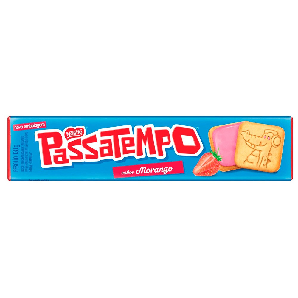 Biscoito Nestle Passatempo Recheado Morango 130g