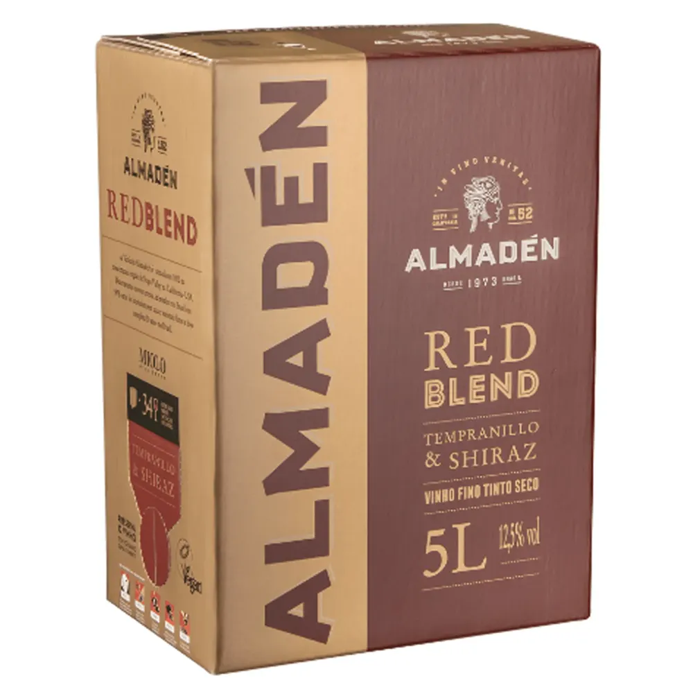 Vinho Almaden Tinto Seco Red Blend Tempranillo Shiraz 5L