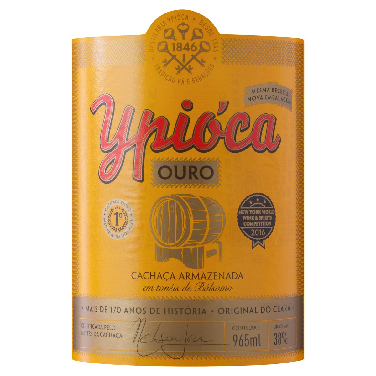 Cachaca Ypioca Ouro sem Palha 965ml