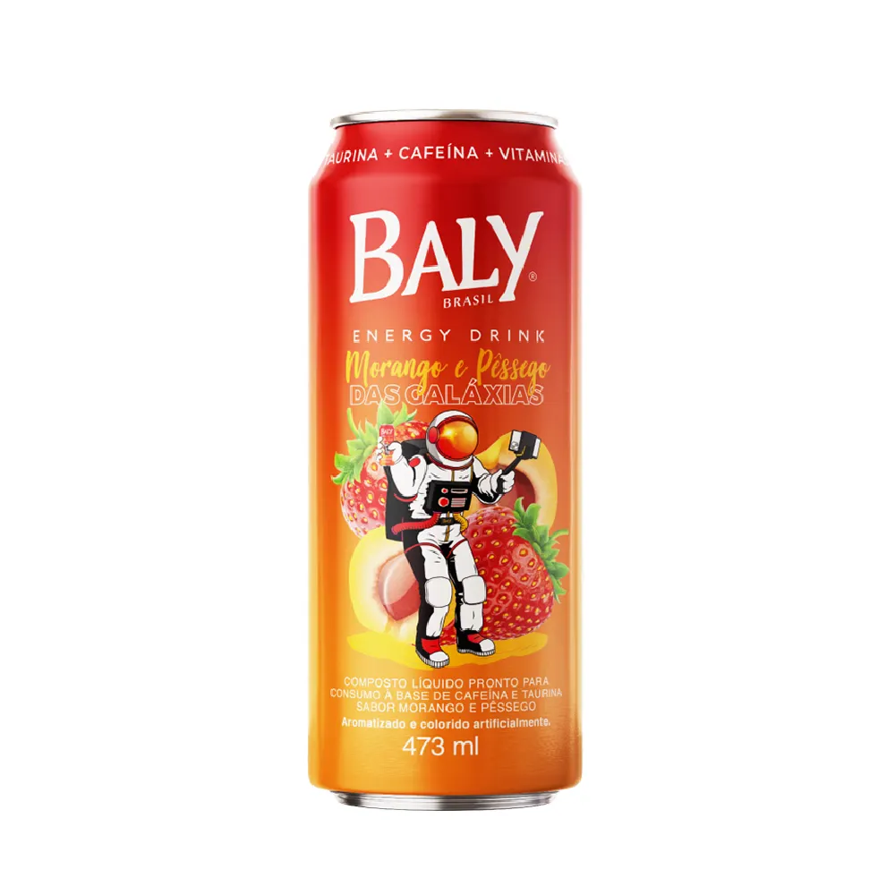 Energetico Baly Morango e Pessego 473ml Lata