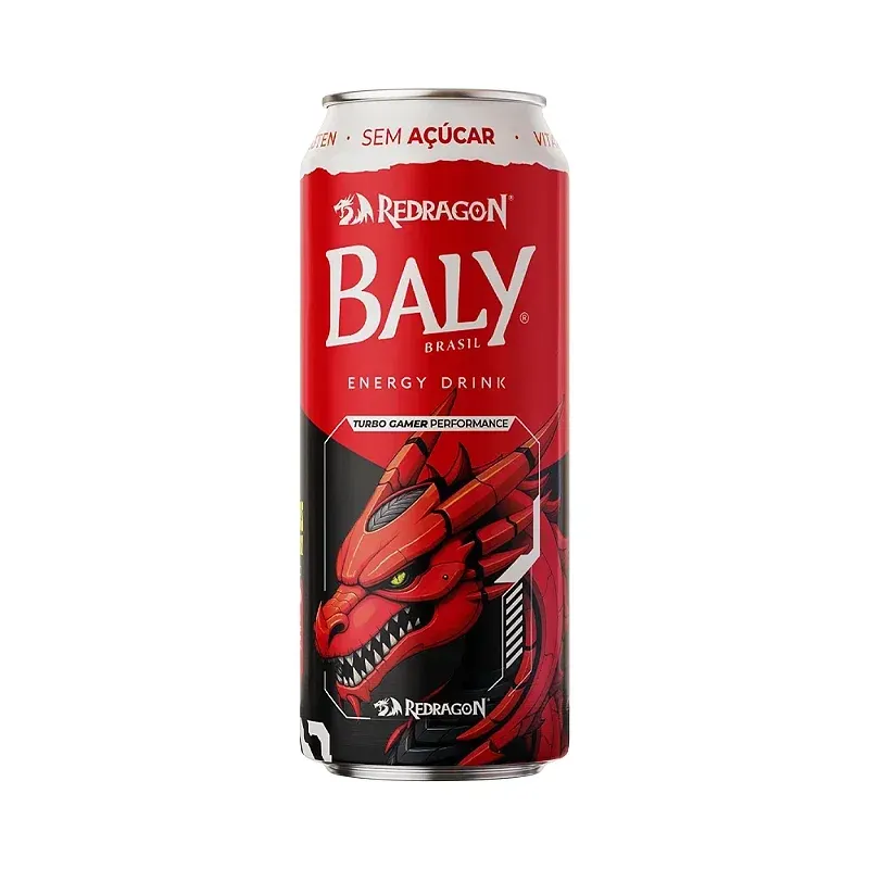 Energetico Baly Gamer Morango e Pessego Sem Acucar 473ml Lata