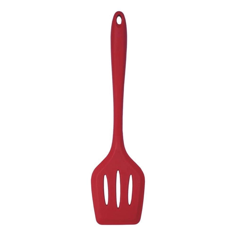Espátula Vazada de Silicone 30cm Kenya Vermelho