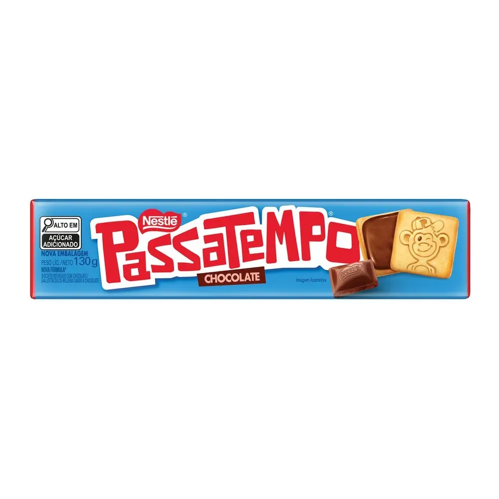 Biscoito Nestle Passatempo Recheado Chocolate 130g