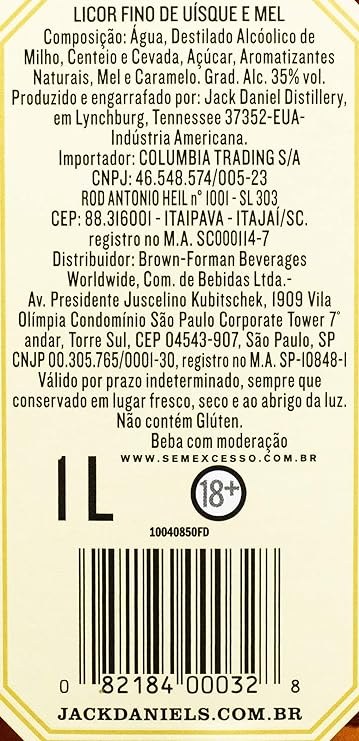 Licor Jack Daniels Honey 1000ml