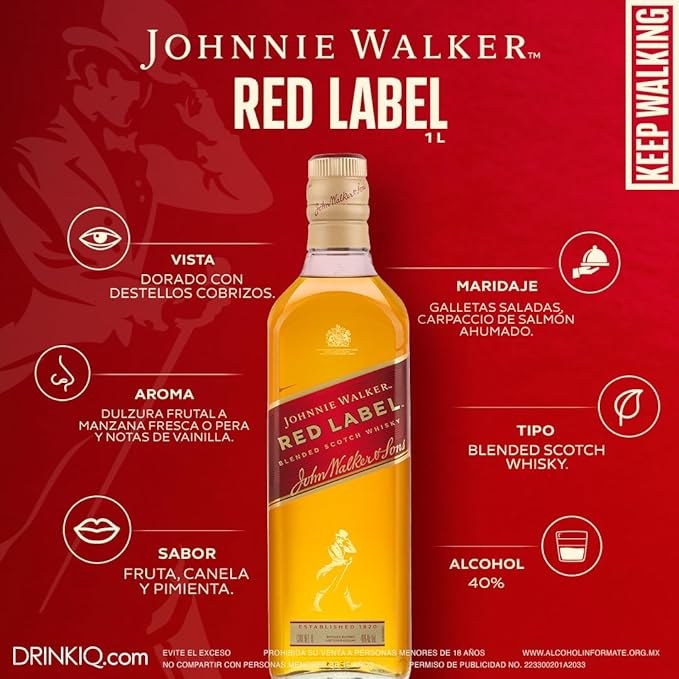 Whisky Johnnie Walker Red Label 1000ml