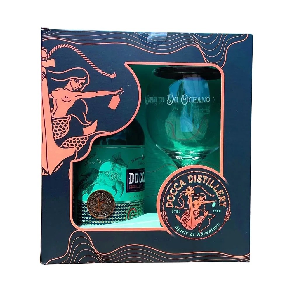 Kit Gin Docca Distillery 750ml + 1 taca exclusiva