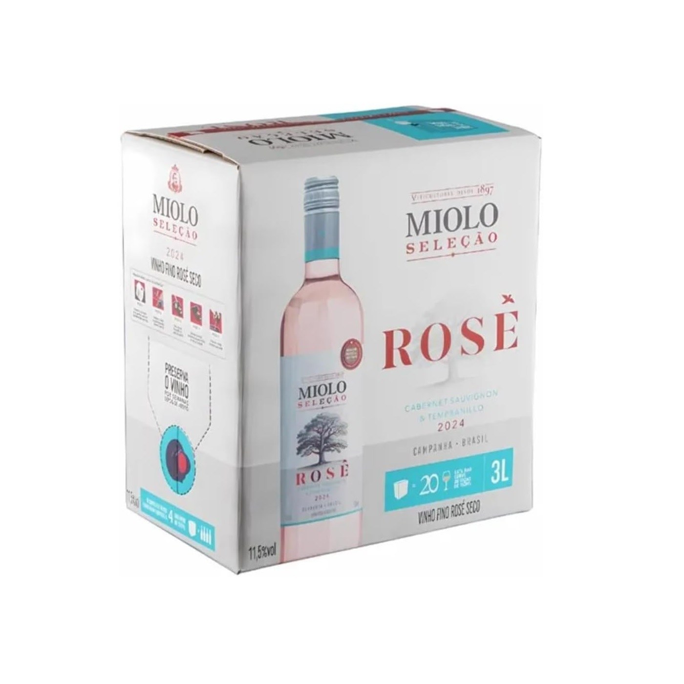 Vinho Miolo Seleção Rosé Seco Cabernet & Tempranillo Bag 3L
