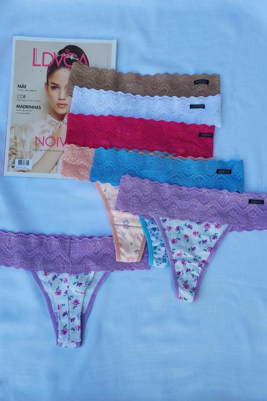 CALCINHA FIO DE RENDA COM DELICOTTON