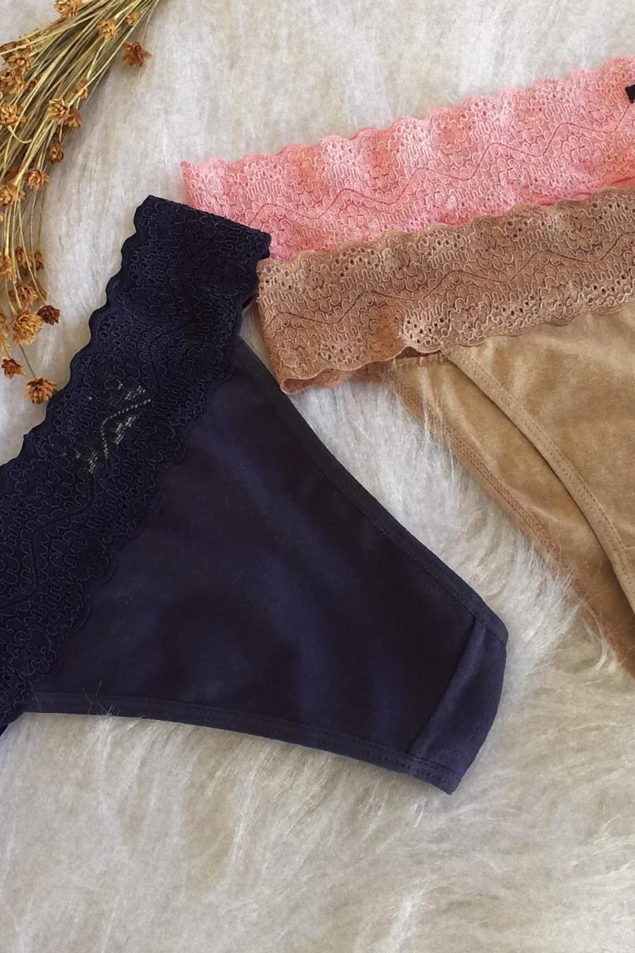 CALCINHA RENDA CINTURA COM DELICOTTON