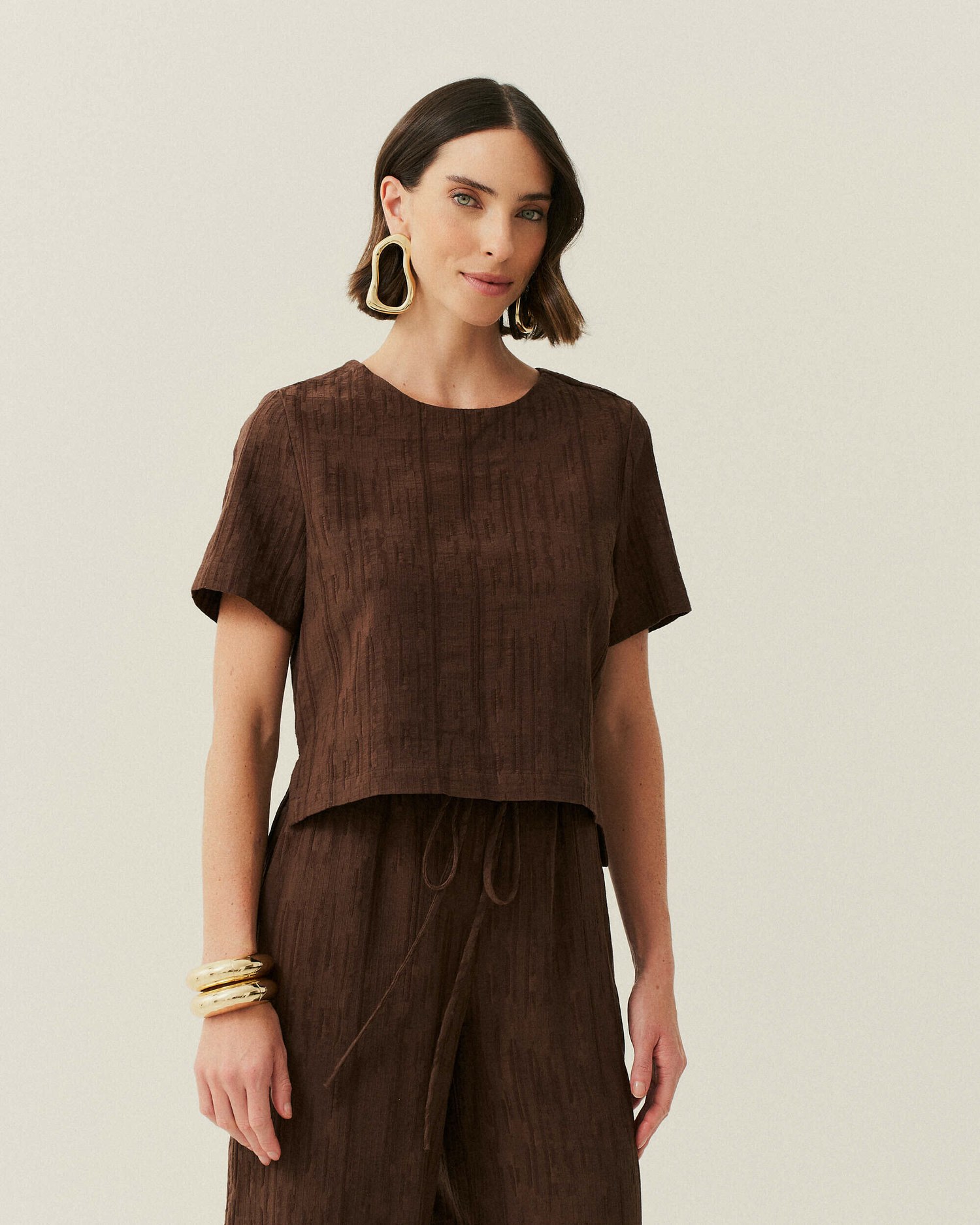 BLUSA BOXY MANGA EM LINHO — foto 8