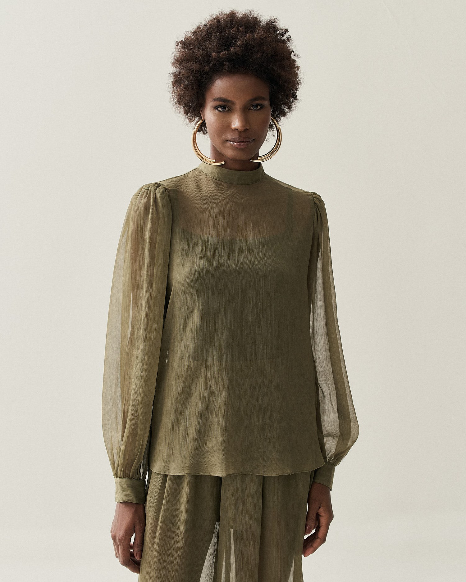 BLUSA MANGA LONGA TRANSPASSE E TRANSPARENTE — foto 21