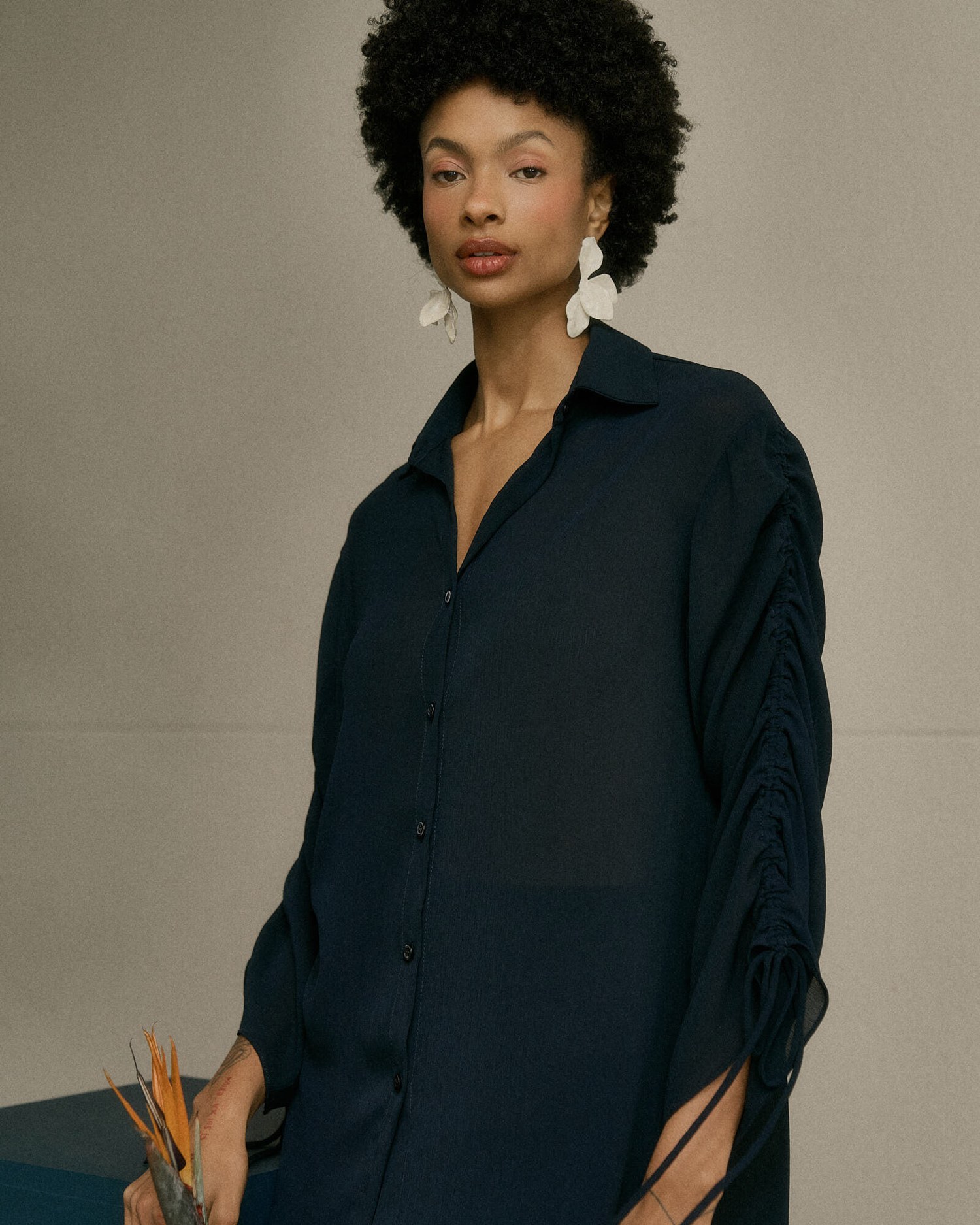 CAMISA MANGA FRANZIDA TRANSPARENCIA