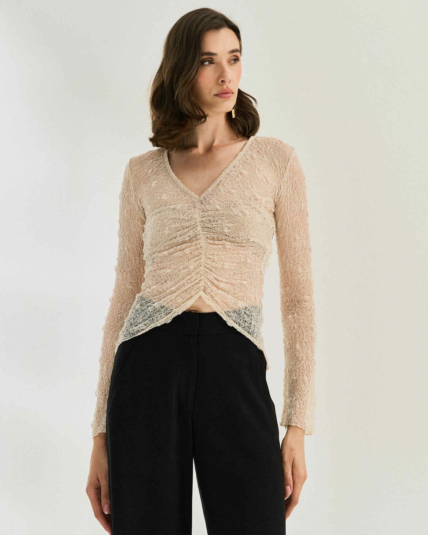 BLUSA RENDA FRANZIDA