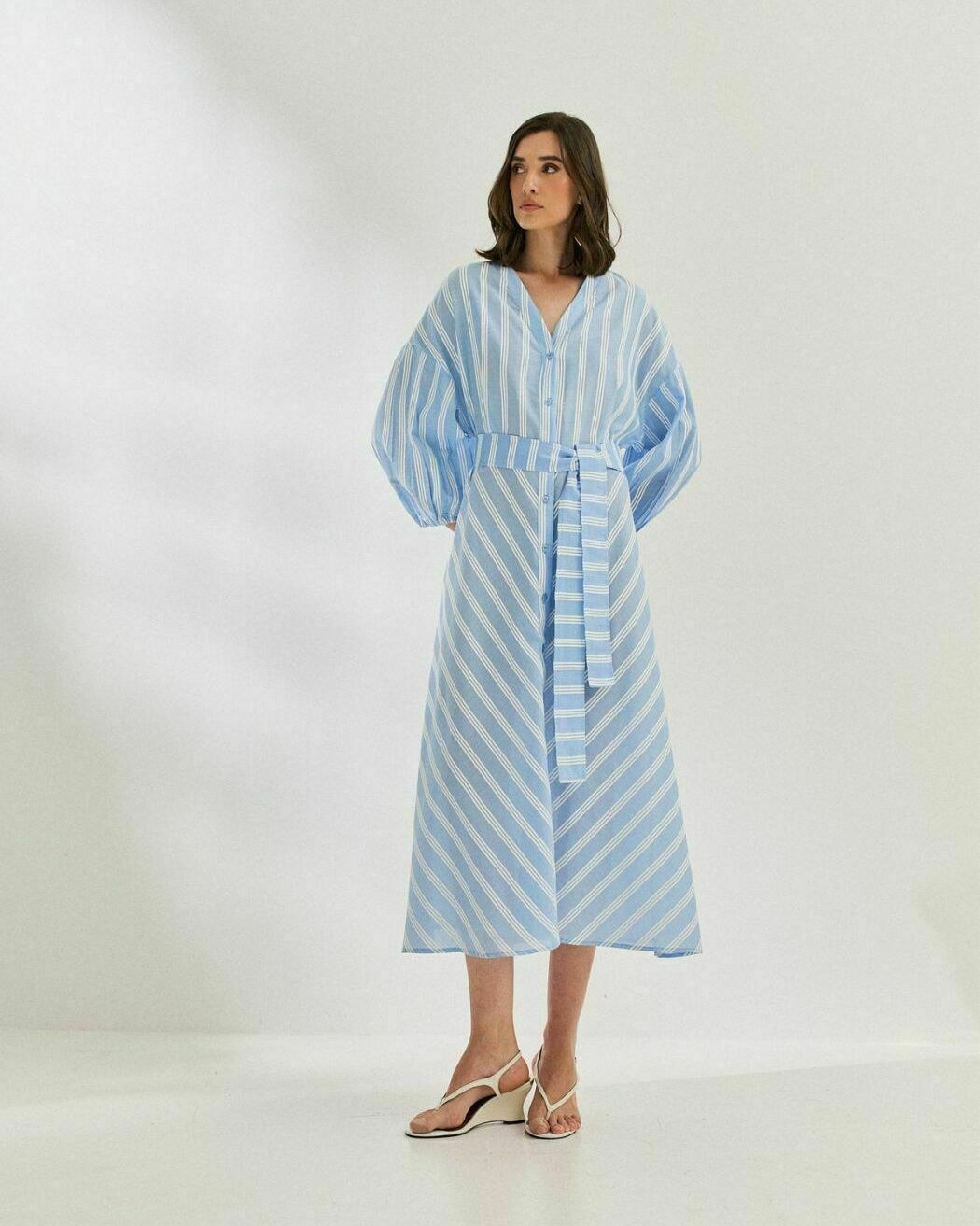 VESTIDO CHEMISE LISTRADO — foto 14