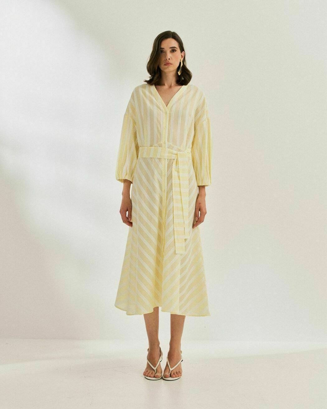 VESTIDO CHEMISE LISTRADO — foto 10