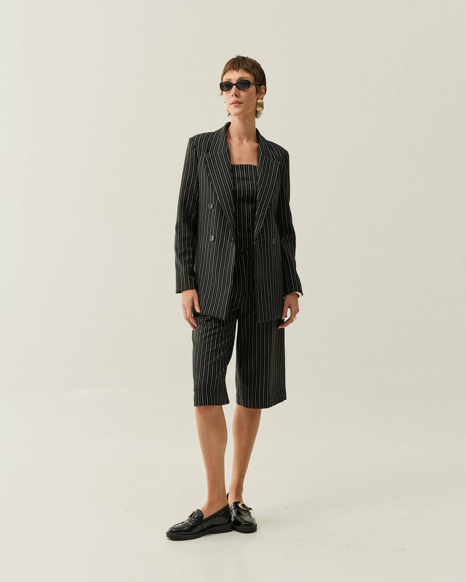 BLAZER ALFAIATARIA ALONGADO RISCA DE GIZ — foto 9