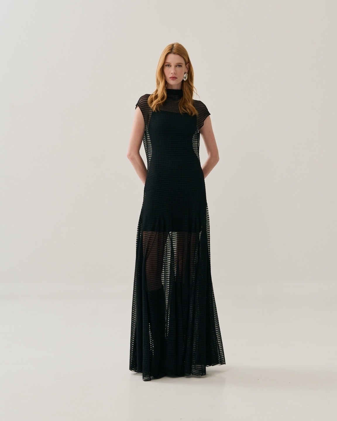 VESTIDO LONGO DE TULE COM PLISSADO — foto 9