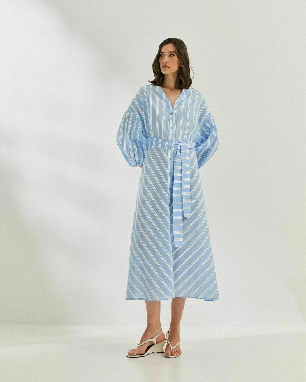 VESTIDO CHEMISE LISTRADO — foto 8