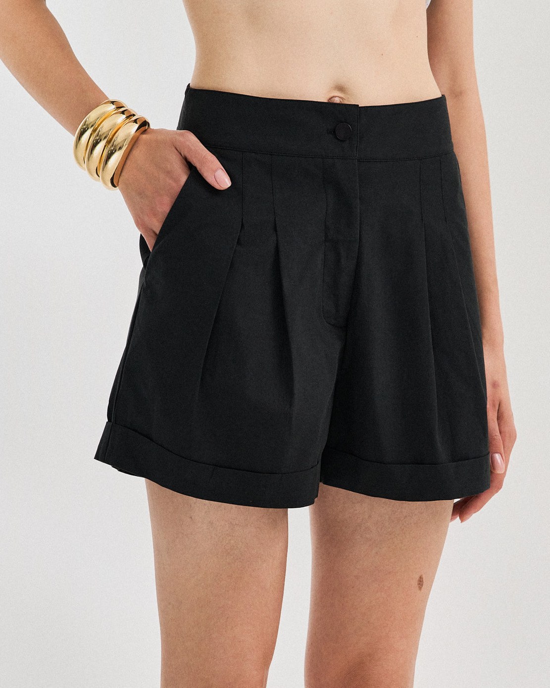 SHORTS DE ALGODAO COM PREGA DUPLA — foto 17