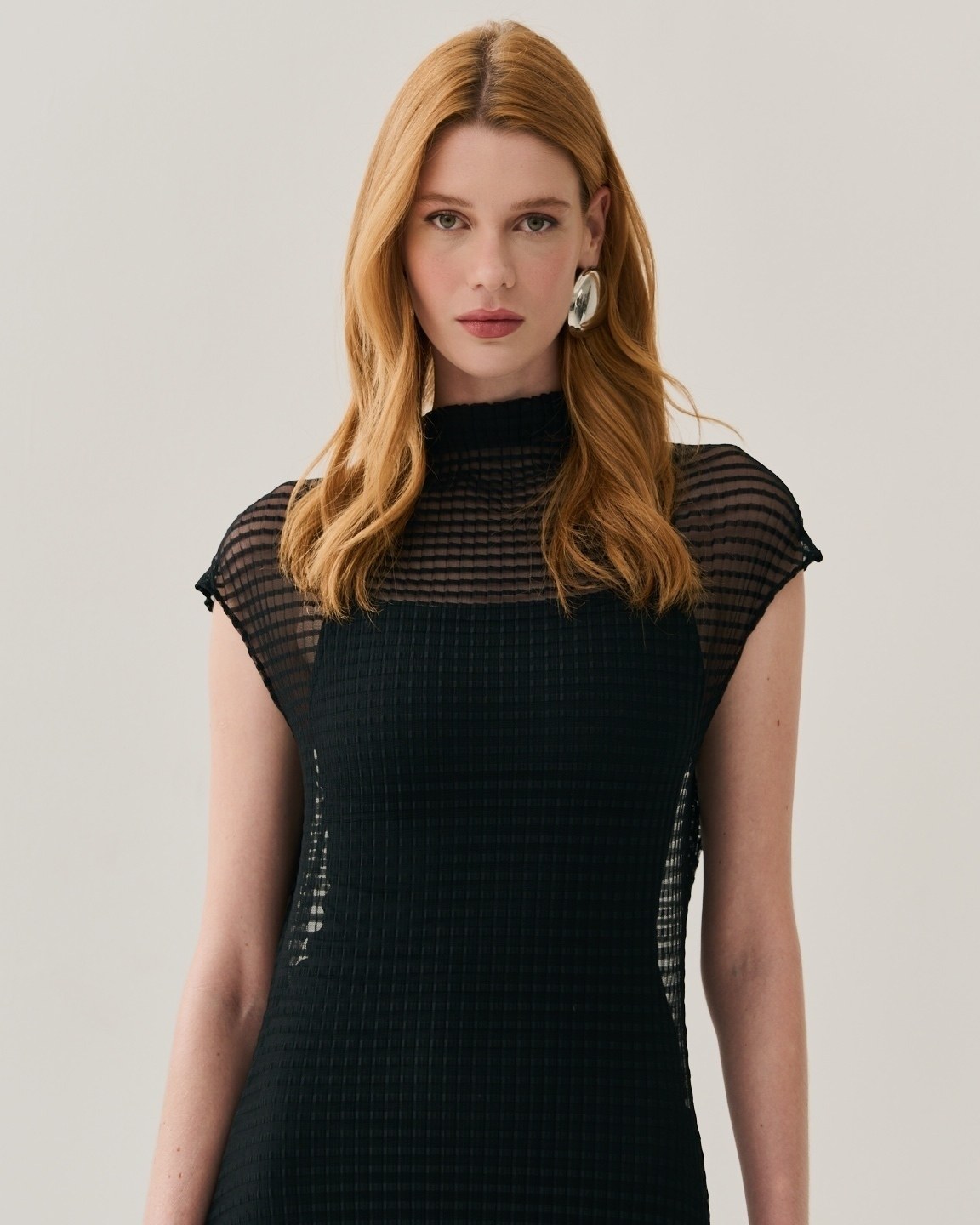 VESTIDO LONGO DE TULE COM PLISSADO — foto 11