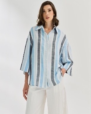 CAMISA MANGA KIMONO LISTRA — foto 6