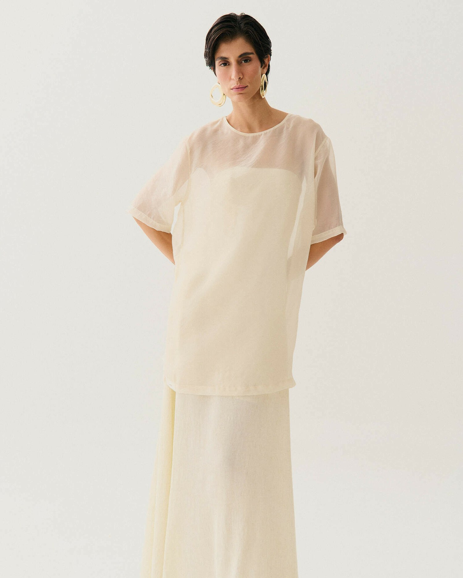 T-SHIRT OVERSIZED TRANSPAR MGA MED (PROMO) — foto 2