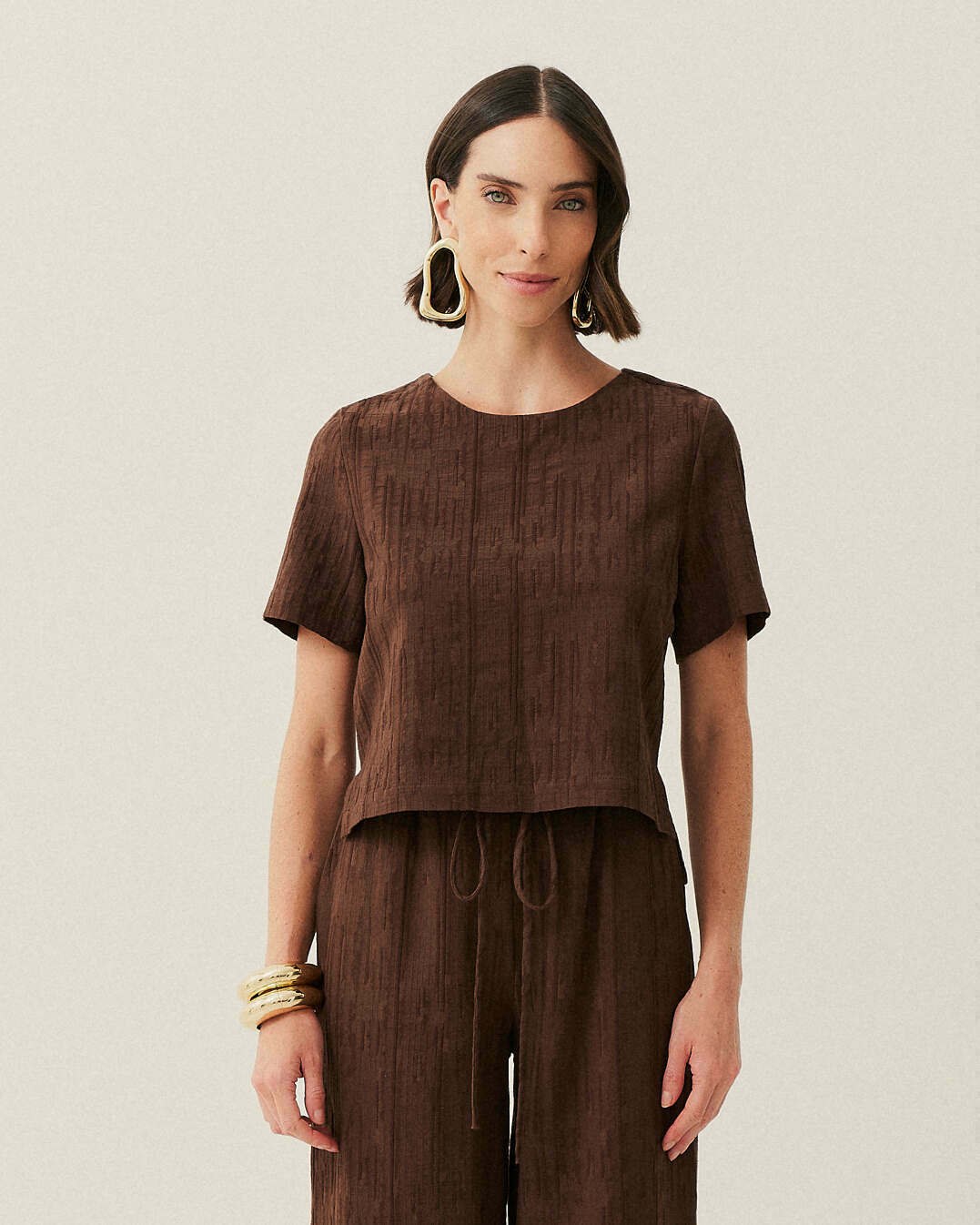 BLUSA BOXY MANGA EM LINHO — foto 9