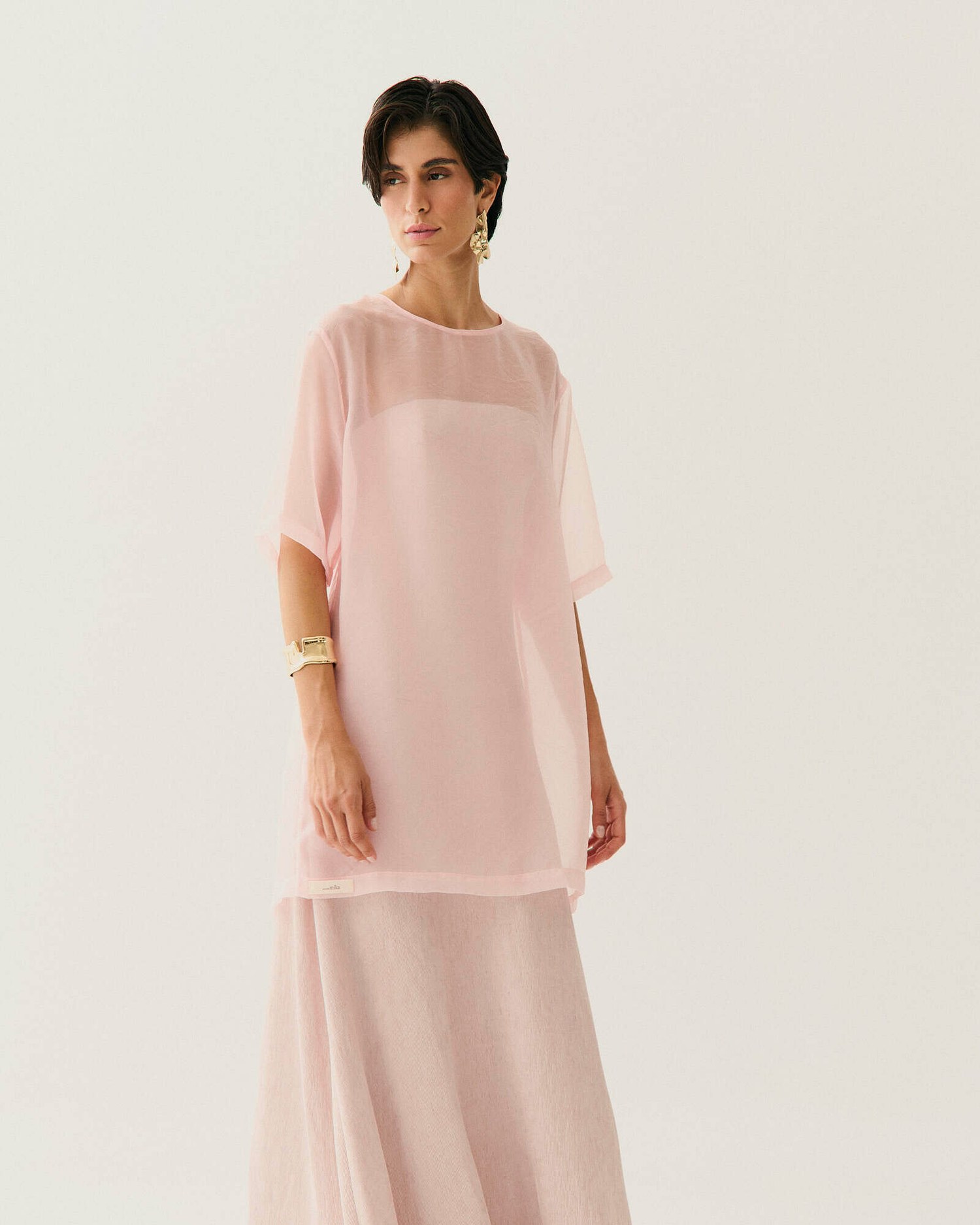 T-SHIRT OVERSIZED TRANSPAR MGA MED (PROMO) — foto 7
