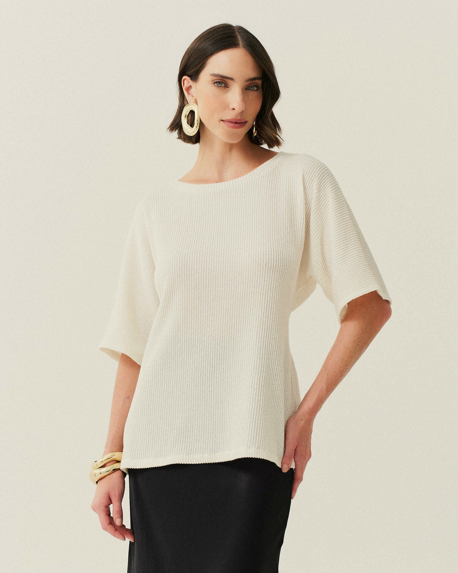 BLUSA MANGA CURTA COM AMARRACAO