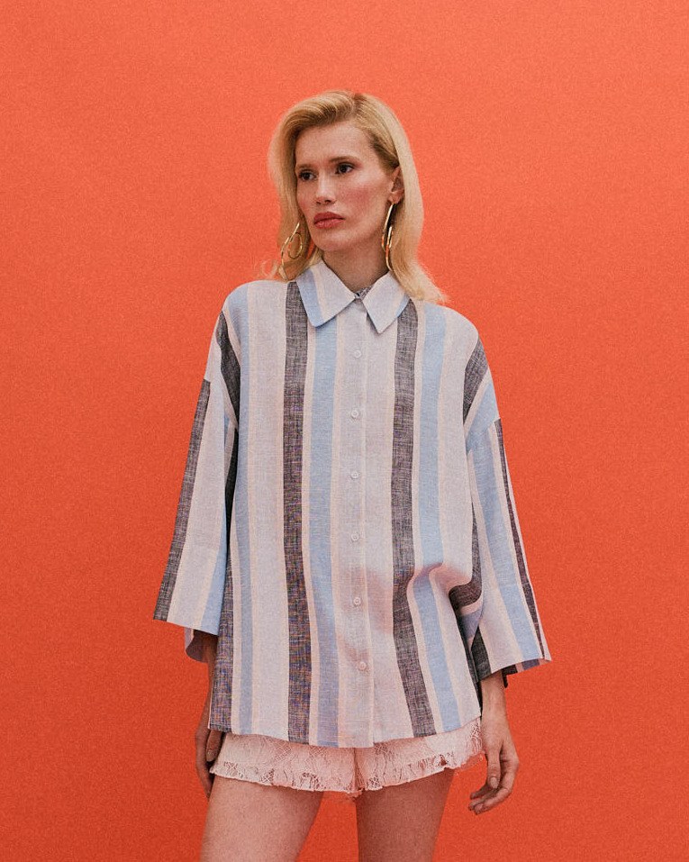 CAMISA MANGA KIMONO LISTRA
