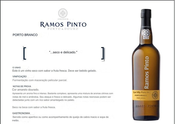 Vinho do Porto Adriano Ramos Pinto Branco 750ml
